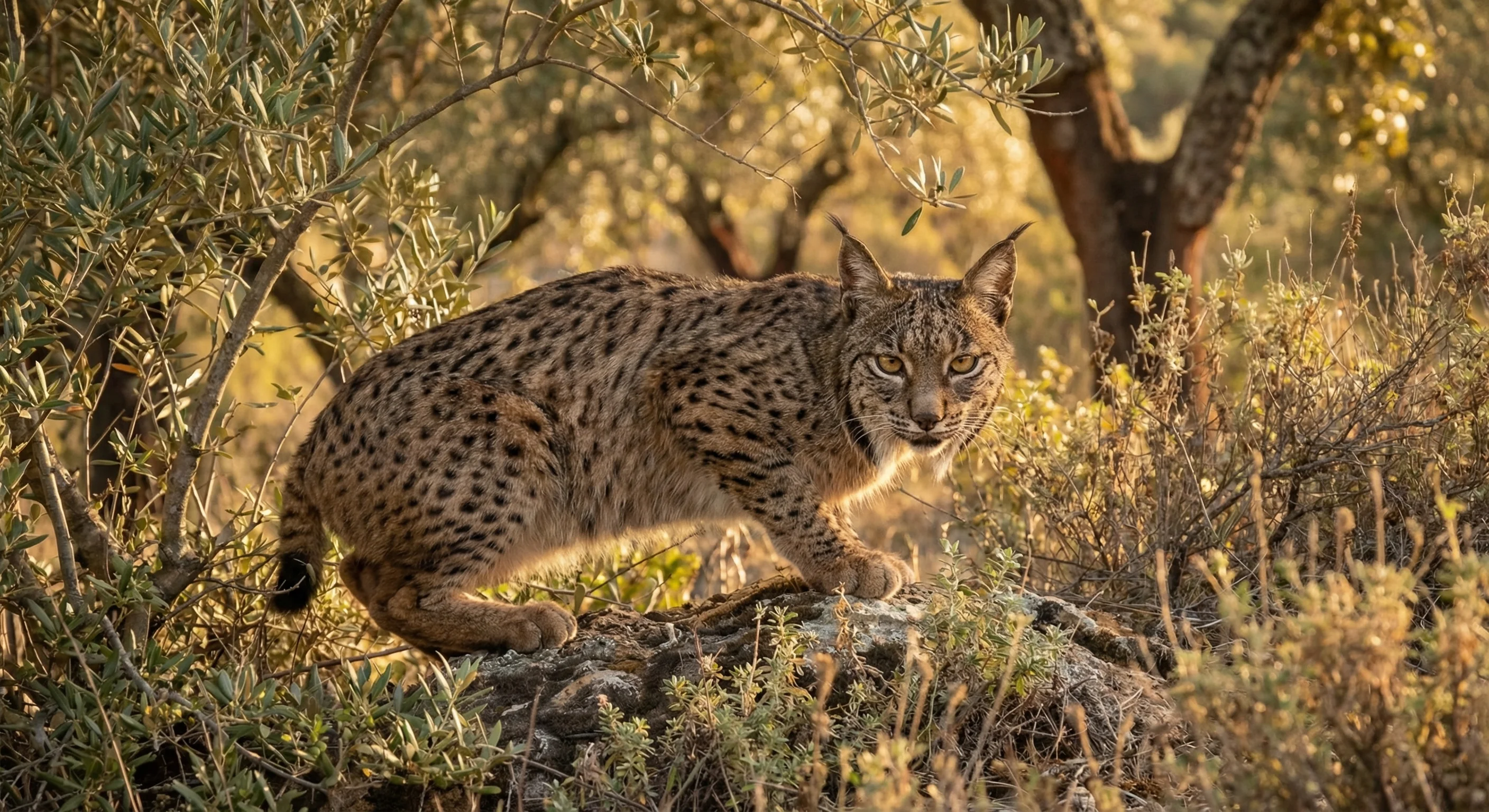 Lince iberico en su habitat natural